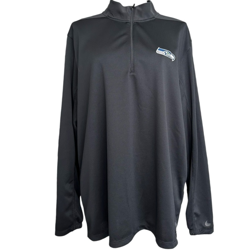 Nike Golf Seahawks Men’s 1/2 Zip Shirt Long Sleeve Pullover Black Size XL - Picture 13 of 13